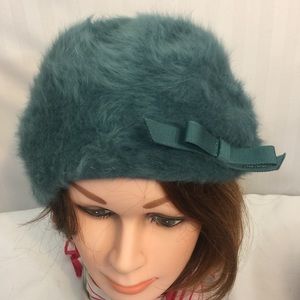 Kangol Teal Angora Hat- Vintage